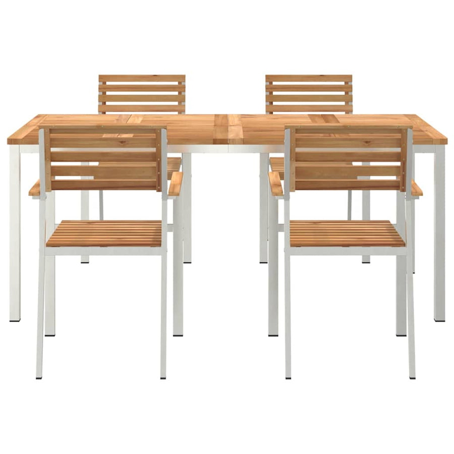 Tuin eettafelset 5 pcs Bruin Massief Teakhout