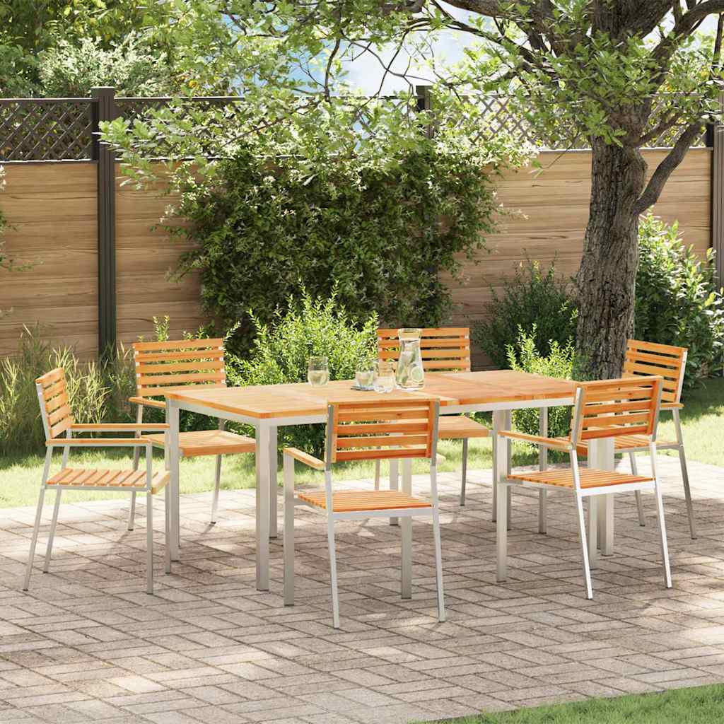 Tuin eettafelset 7 pcs Bruin Massief Teakhout