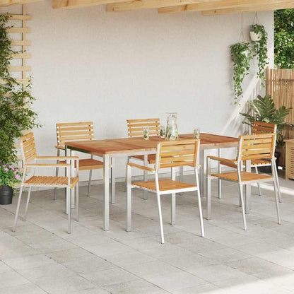 Tuin eettafelset 7 pcs Bruin Massief Teakhout