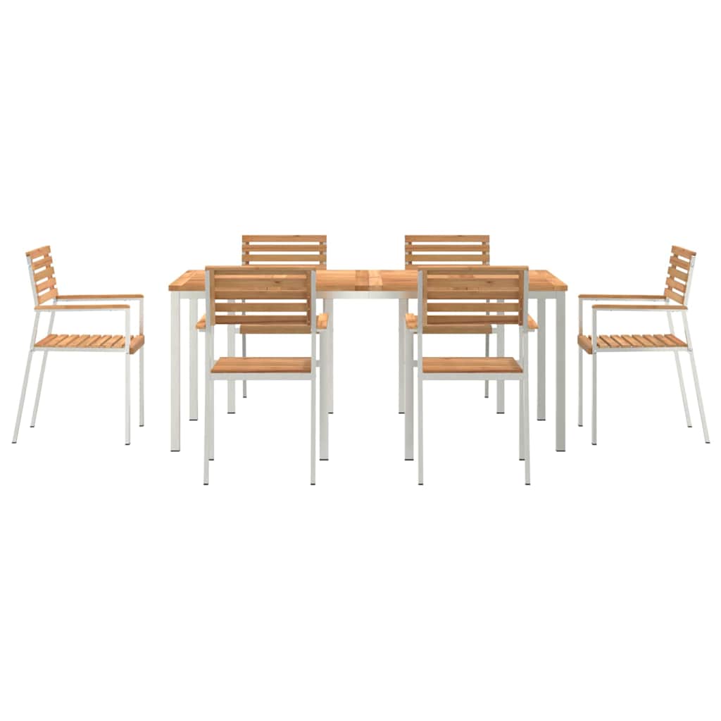 Tuin eettafelset 7 pcs Bruin Massief Teakhout
