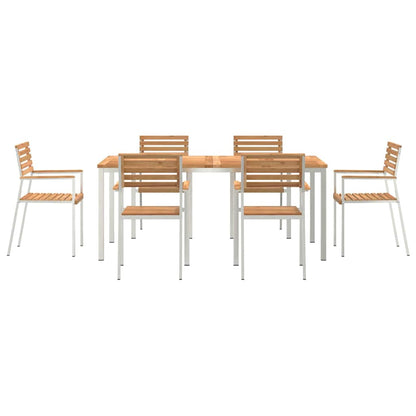 Tuin eettafelset 7 pcs Bruin Massief Teakhout