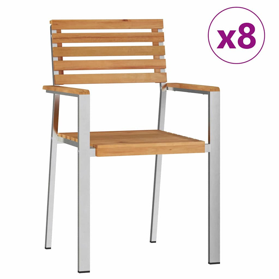 Tuin eettafelset 9 pcs Bruin Massief Teakhout