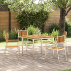 Eettafelset acaciahout 200x90x75 cm bruin
