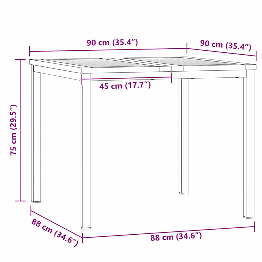 Buiten eettafelset 5 pcs Bruin Massief Acaciahout