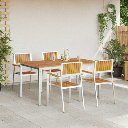 Buiten eettafelset 5 pcs Bruin Massief Acaciahout