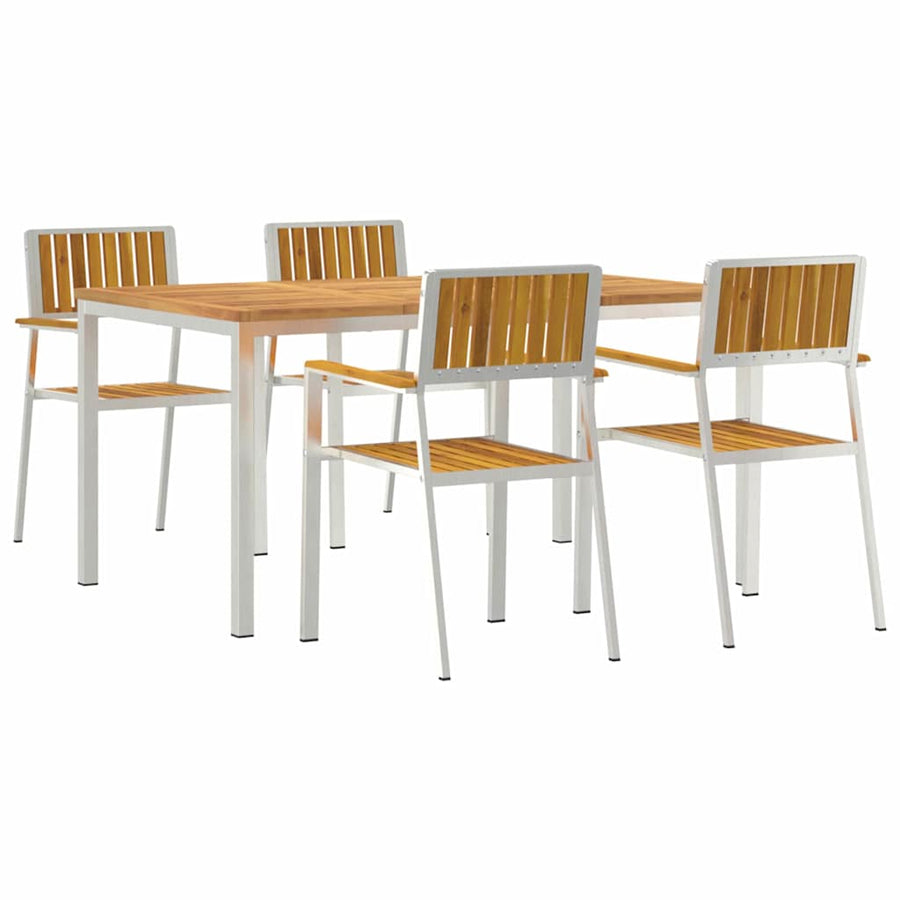 Buiten eettafelset 5 pcs Bruin Massief Acaciahout
