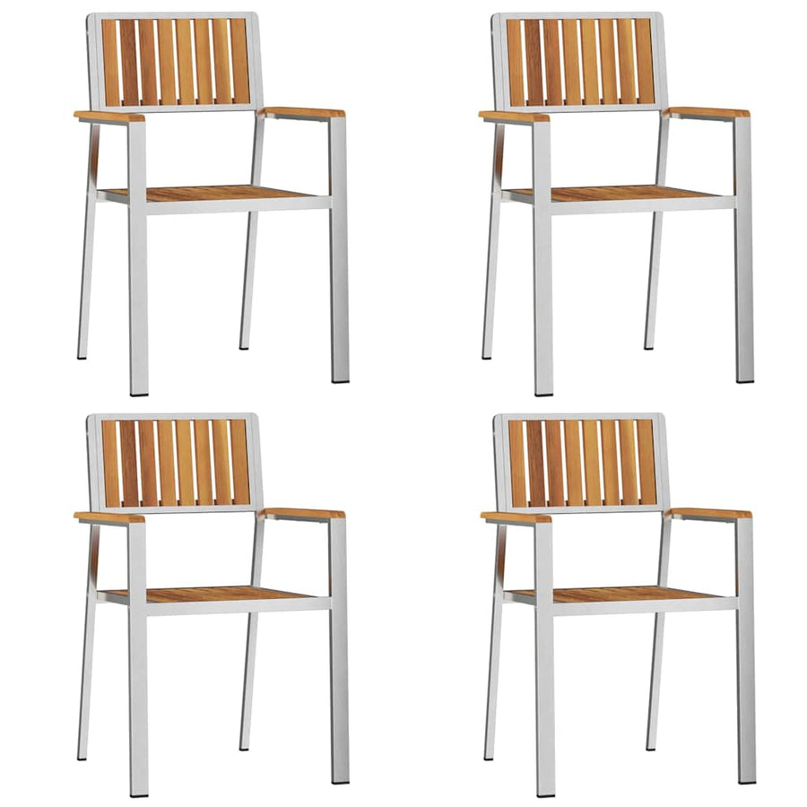 Buiten eettafelset 5 pcs Bruin Massief Acaciahout