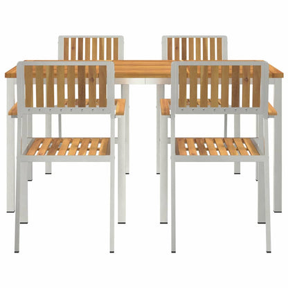 Buiten eettafelset 5 pcs Bruin Massief Acaciahout