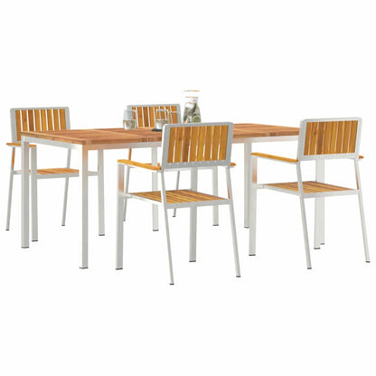 Buiten eettafelset 5 pcs Bruin Massief Acaciahout