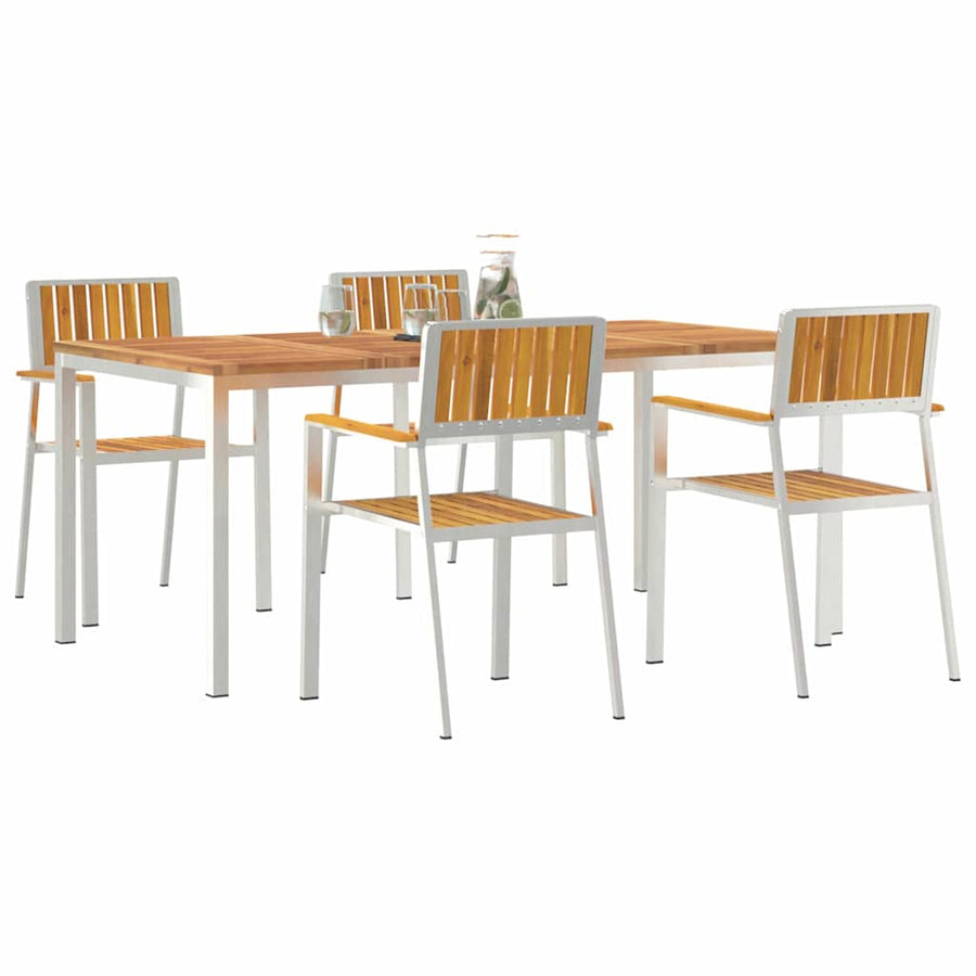 Buiten eettafelset 5 pcs Bruin Massief Acaciahout