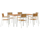 Eettafelset acaciahout 180x90x75 cm bruin