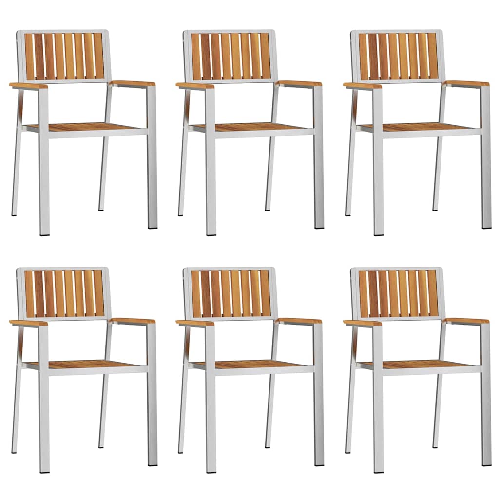 Buiten eettafelset 7 pcs Bruin Massief Acaciahout