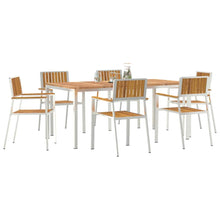 Buiten eettafelset 7 pcs Bruin Massief Acaciahout