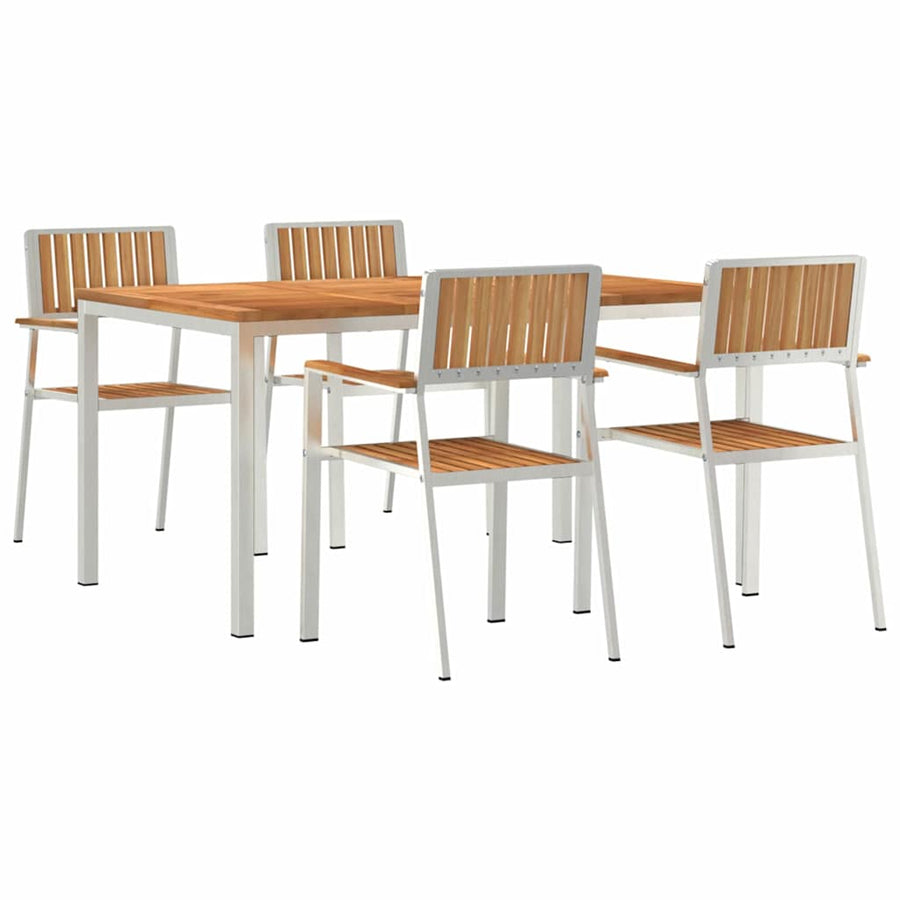 Buiten eettafelset 5 pcs Bruin Massief Teakhout