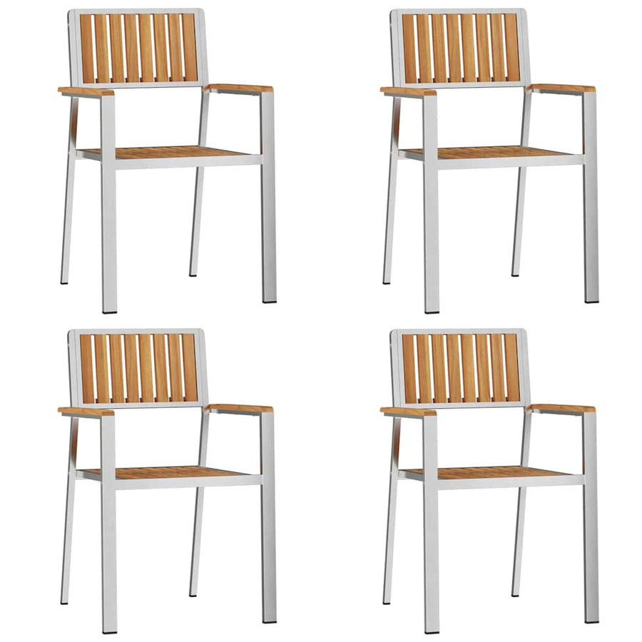 Buiten eettafelset 5 pcs Bruin Massief Teakhout