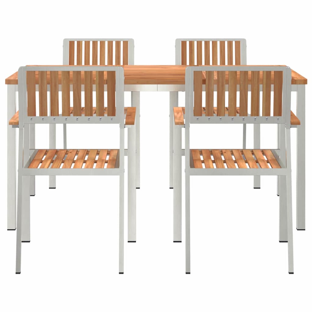 Buiten eettafelset 5 pcs Bruin Massief Teakhout