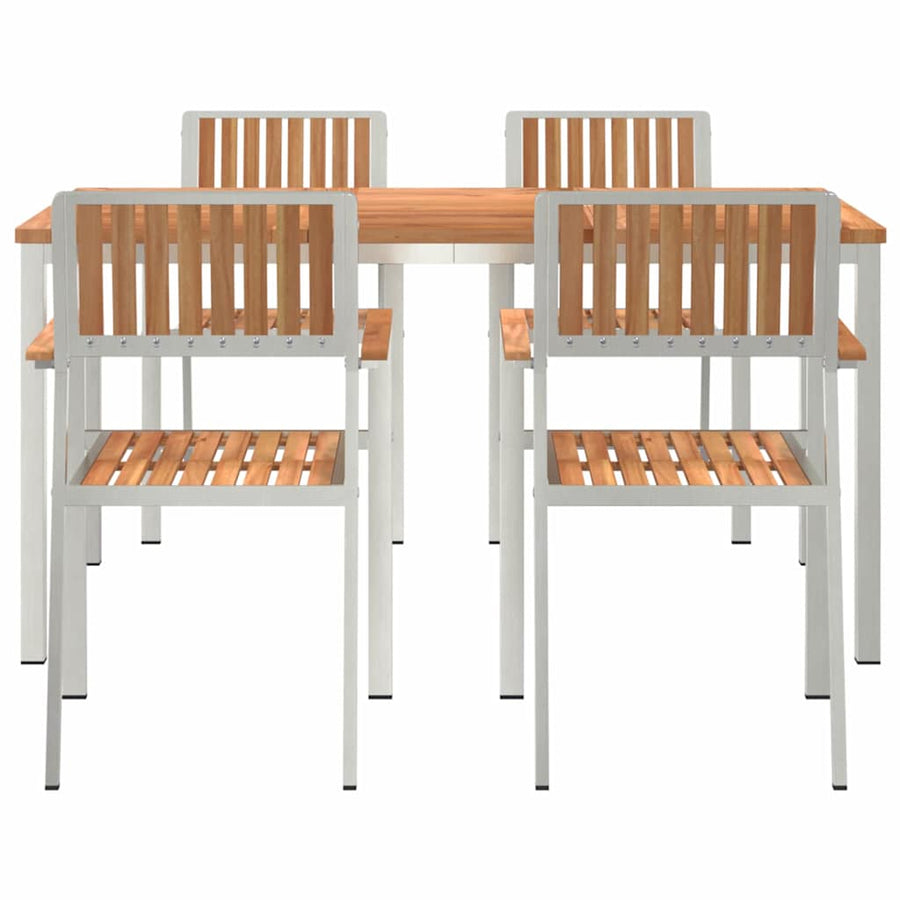 Buiten eettafelset 5 pcs Bruin Massief Teakhout