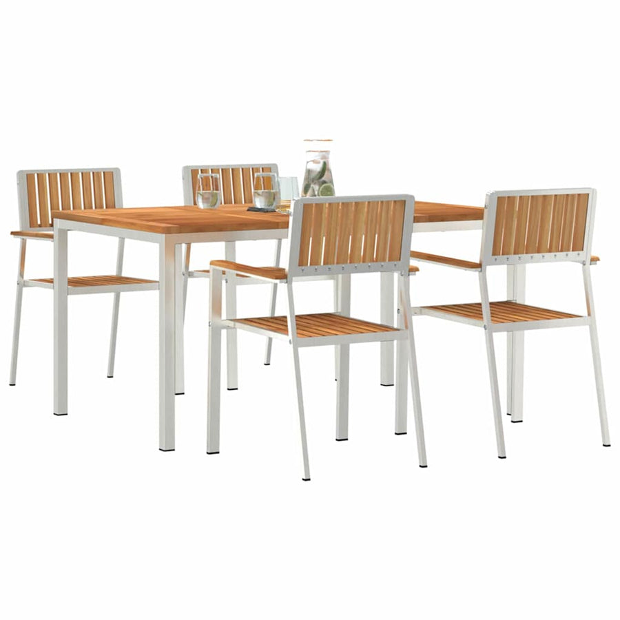 Buiten eettafelset 5 pcs Bruin Massief Teakhout