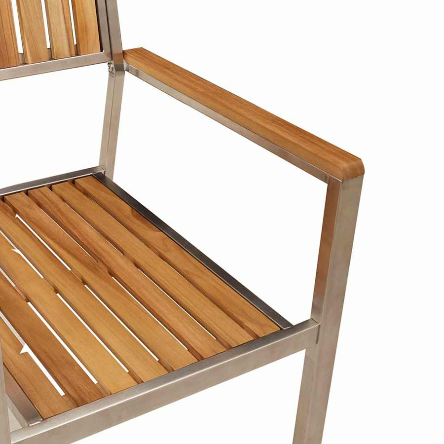Buiten eettafelset 7 pcs Bruin Massief Teakhout