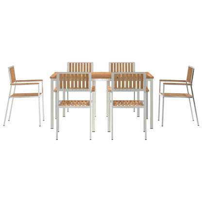 Buiten eettafelset 7 pcs Bruin Massief Teakhout