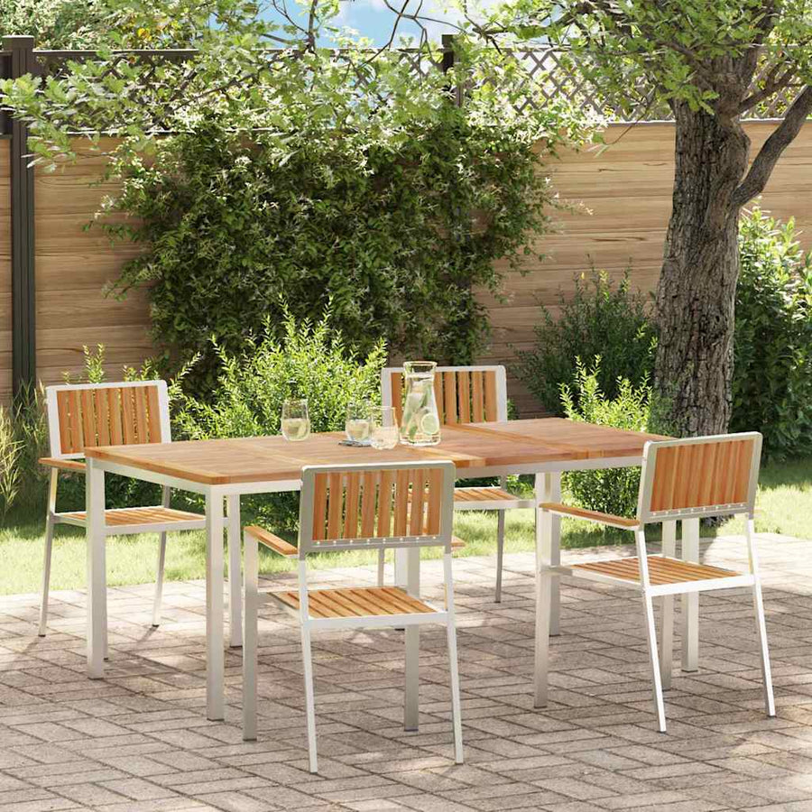 Buiten eettafelset 5 pcs Bruin Massief Teakhout