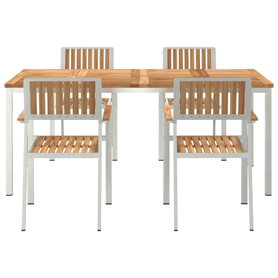 Buiten eettafelset 5 pcs Bruin Massief Teakhout