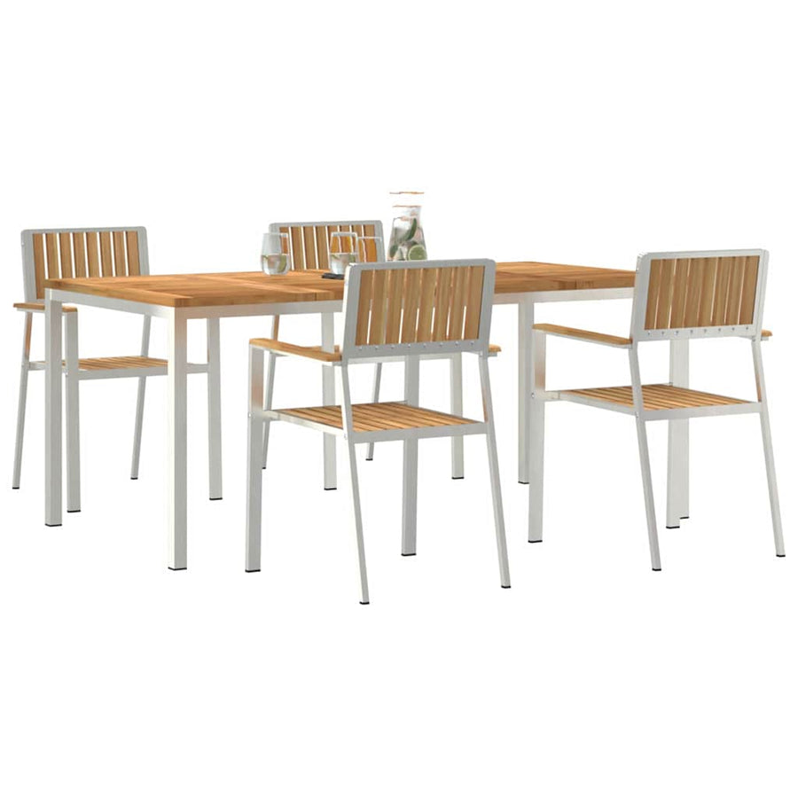 Buiten eettafelset 5 pcs Bruin Massief Teakhout