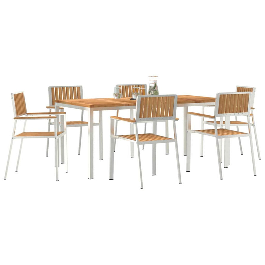 Buiten eettafelset 7 pcs Bruin Massief Teakhout