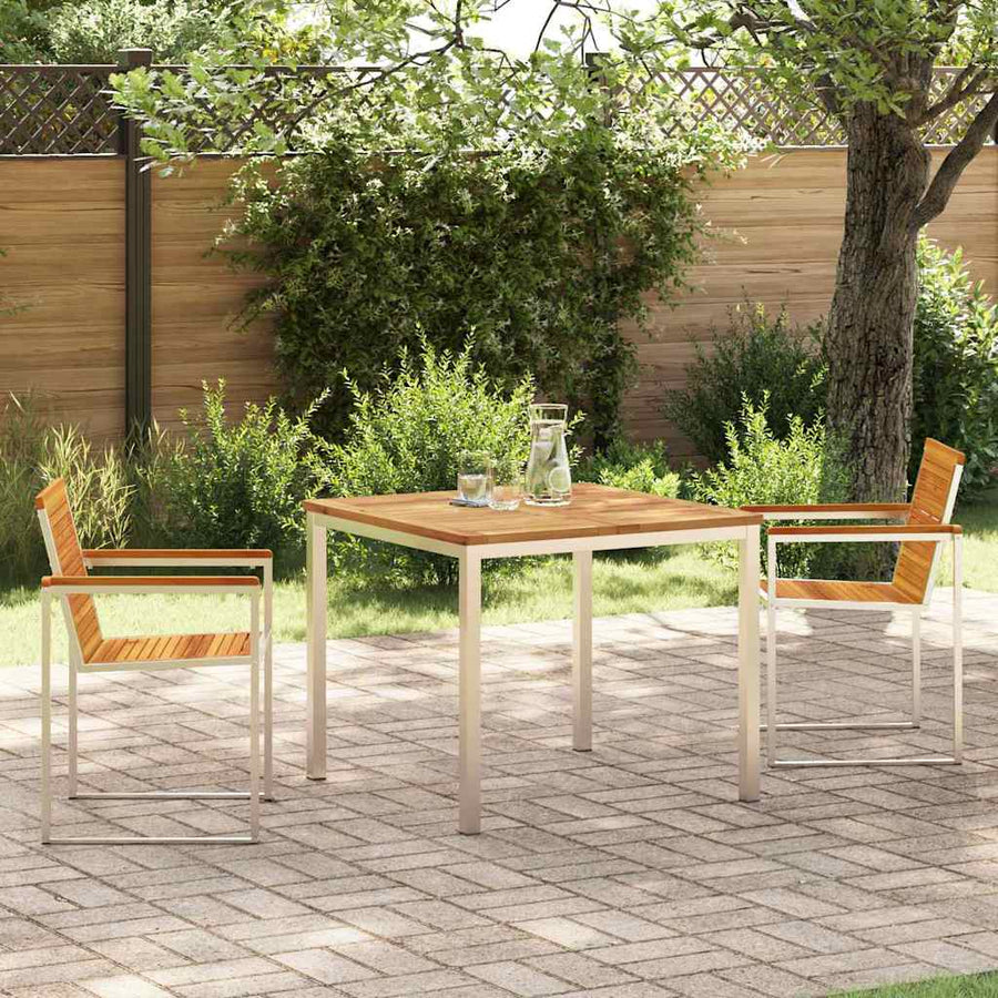 Tuin eettafelset 3 pcs Bruin Massief Acaciahout