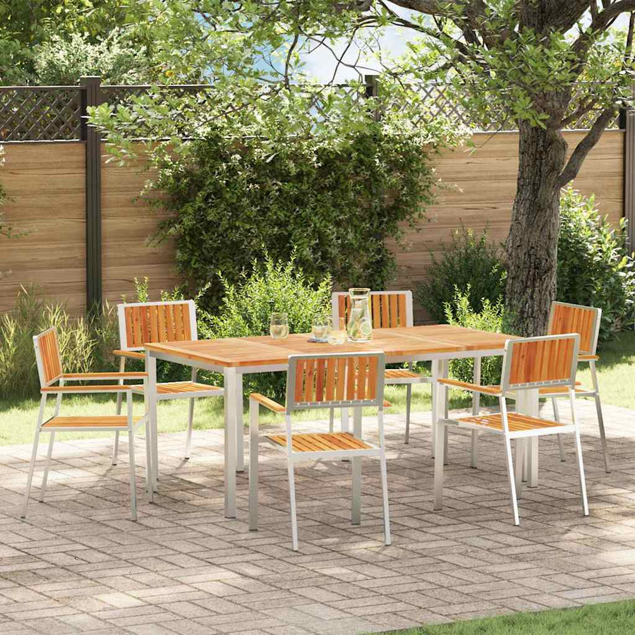 Tuinstoel 6 pcs Bruin 56 x 54,5 x 87 cm Massief Acaciahout