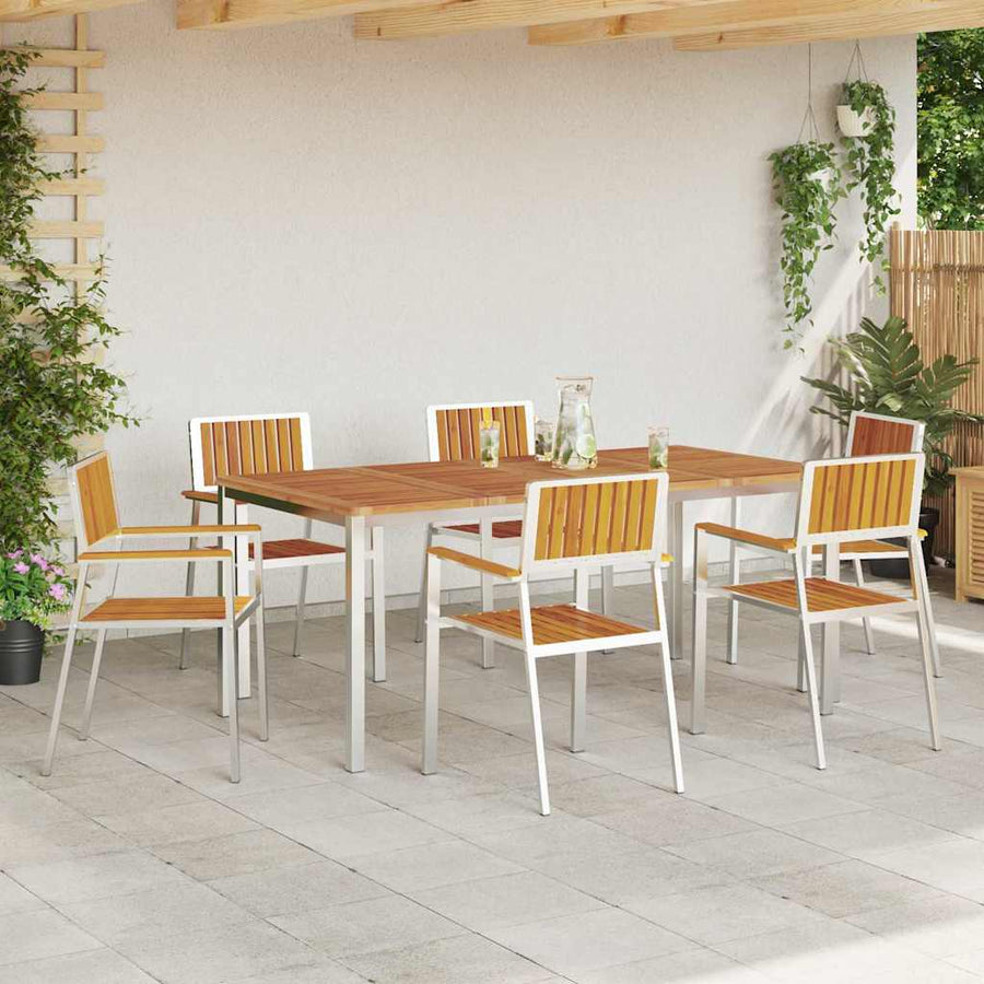 Tuinstoel 6 pcs Bruin 56 x 54,5 x 87 cm Massief Acaciahout