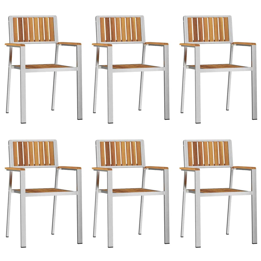 Tuinstoel 6 pcs Bruin 56 x 54,5 x 87 cm Massief Acaciahout