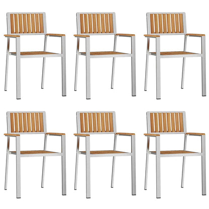 Tuinstoel 6 pcs Bruin 56 x 54,5 x 87 cm Massief Teakhout