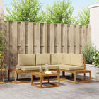 Modulaire tuinbank 5-delig massief acaciahout natuurlijk beige