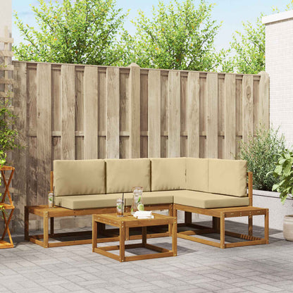 Bankstel met kussen 5 Stuk Natuurlijk en Beige