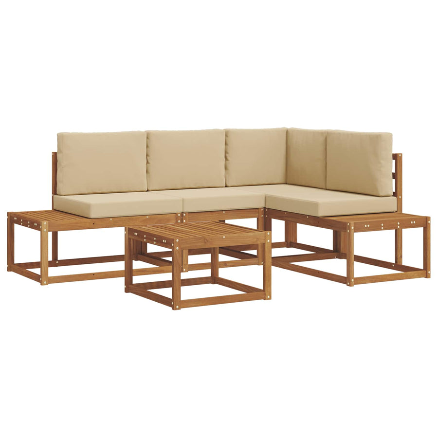 Bankstel met kussen 5 Stuk Natuurlijk en Beige