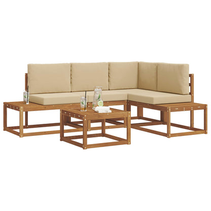 Bankstel met kussen 5 Stuk Natuurlijk en Beige