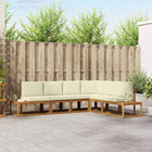 Modulaire tuinbank massief acaciahout 273x213,5x73 cm crème