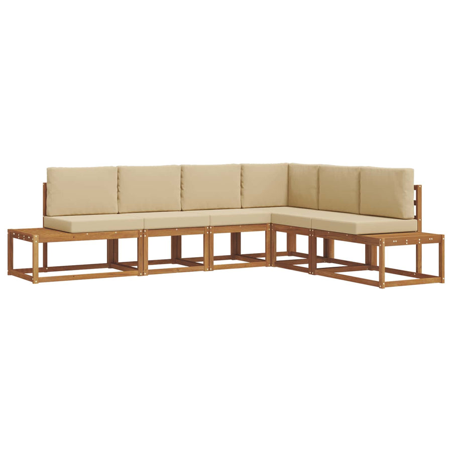 Bankstel met kussen 6 Stuk Natuurlijk en Beige