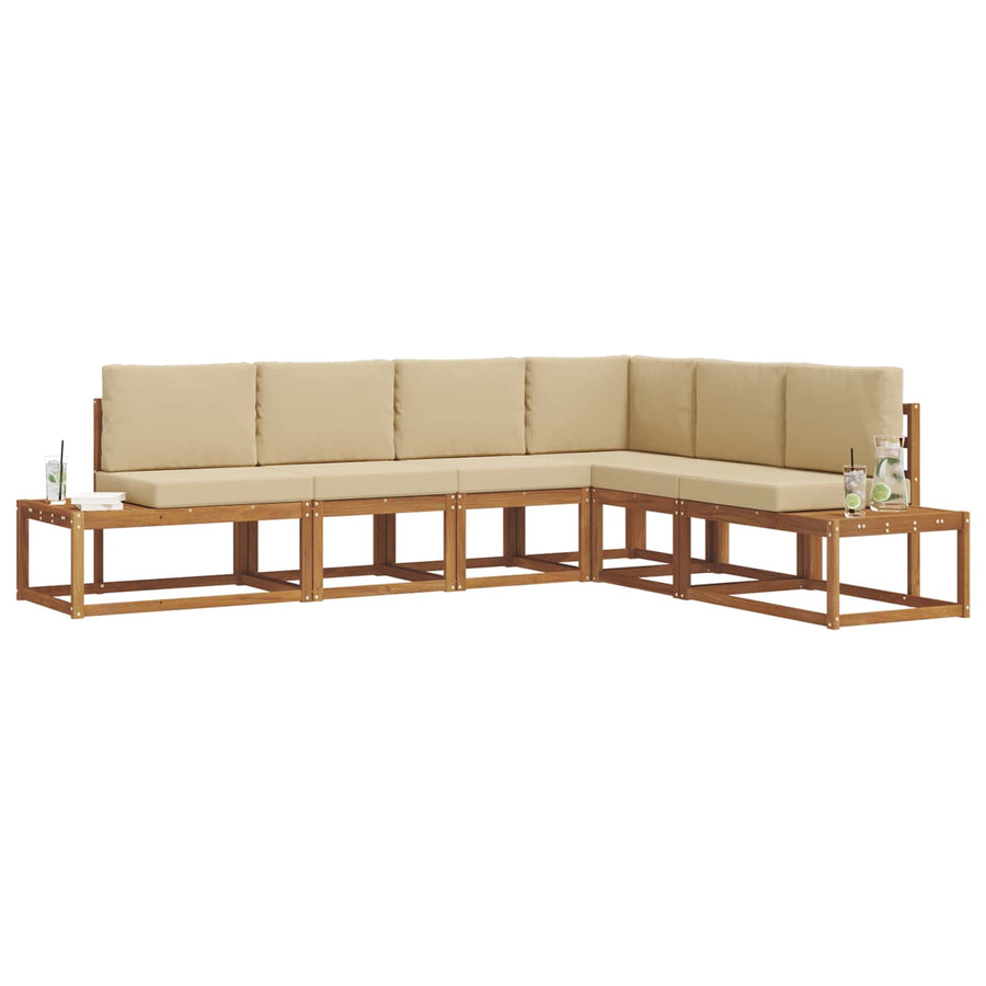 Bankstel met kussen 6 Stuk Natuurlijk en Beige