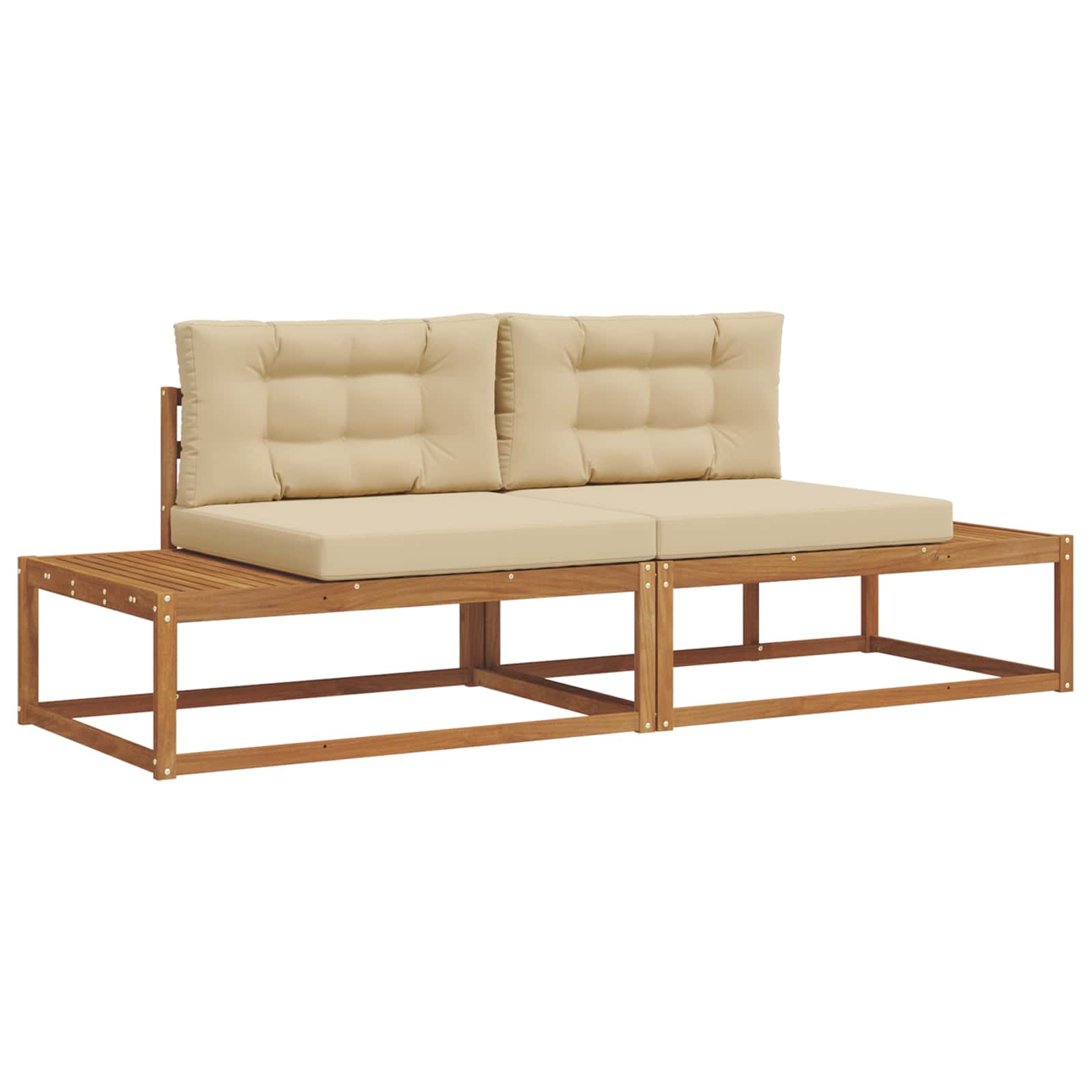 Buiten bankenset met kussen 2 Stuk Natuurlijk en Beige