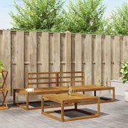 Bankenset massief acaciahout 230,5x83x73 cm naturel