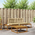 Outdoor bench set with cushions 3 Piece Natural and Beige