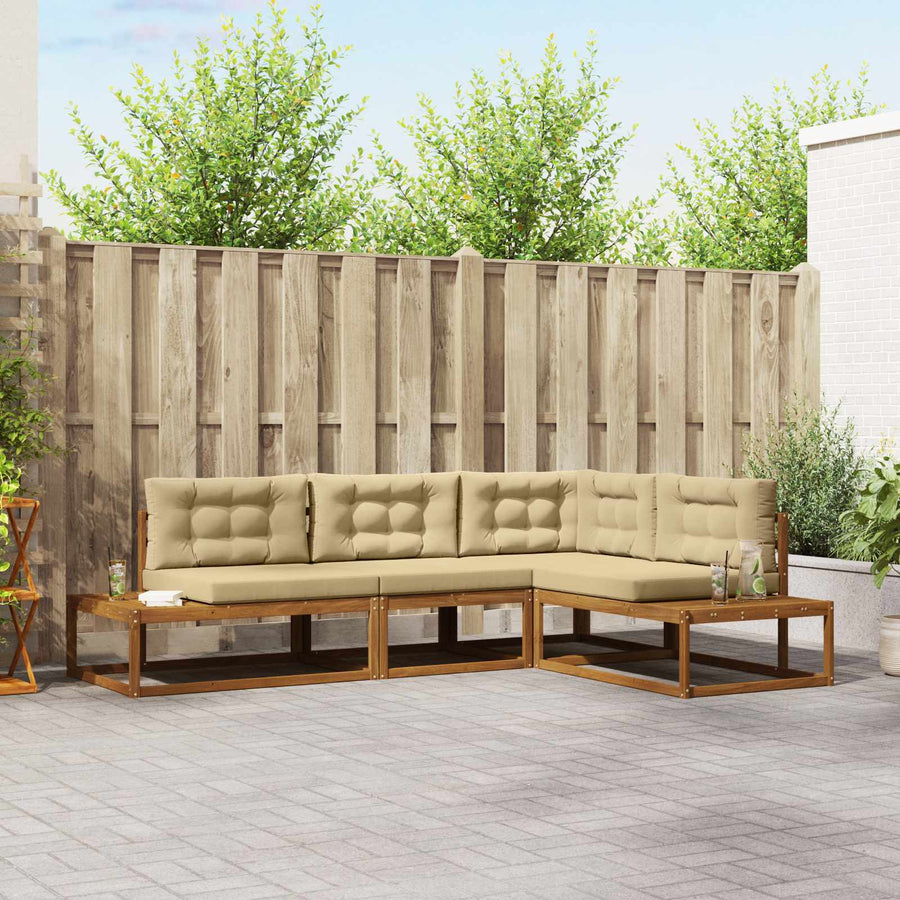 Buiten bankenset 4 Stuk Natuurlijk en Beige
