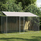 Dog Kennel with Roof Silver 400 x 200 x 256 cm Steel and PE