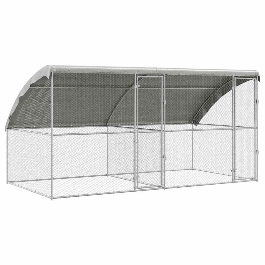 Kippenhok 2 pcs Zilver 400 x 200 x 198,5 cm