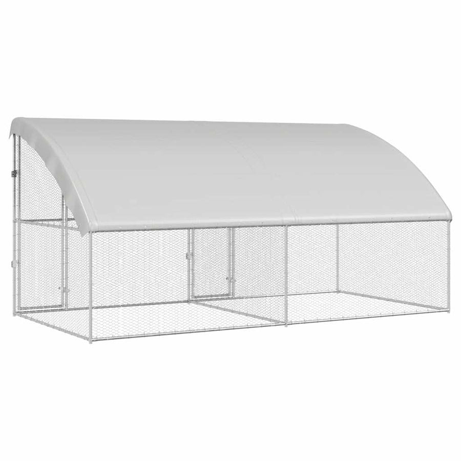 Kippenhok 2 pcs Zilver 400 x 200 x 198,5 cm