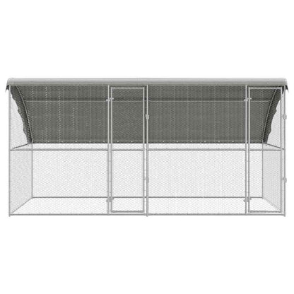 Kippenhok 2 pcs Zilver 400 x 200 x 198,5 cm