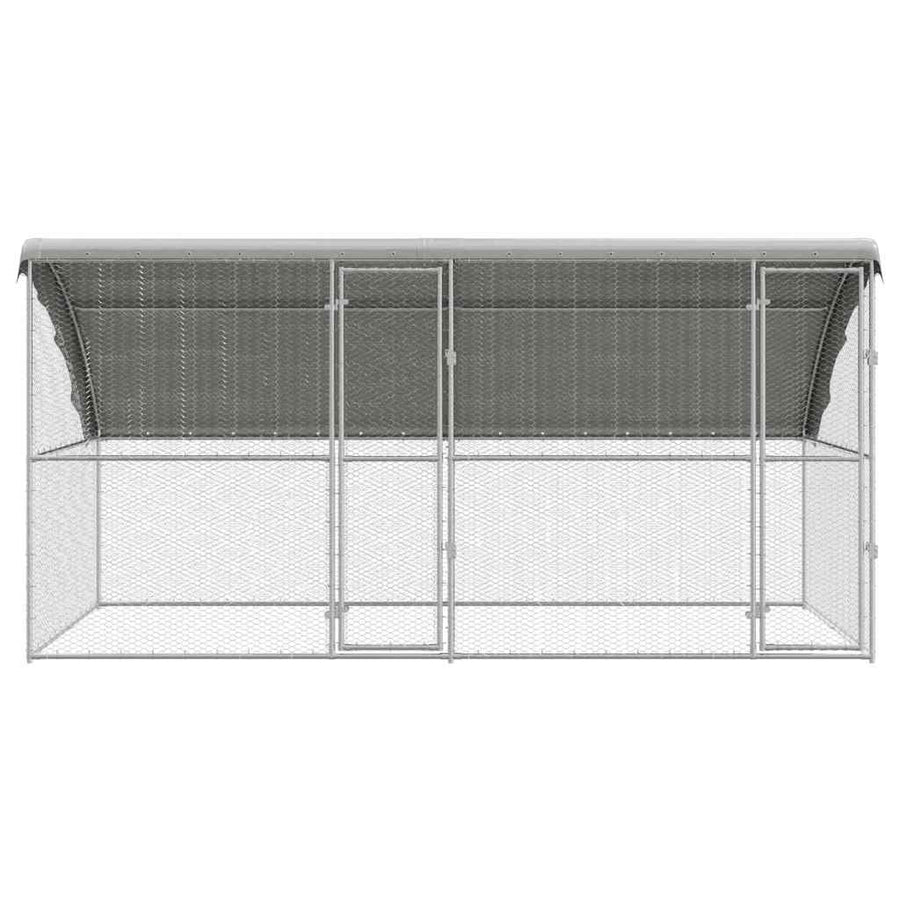 Kippenhok 2 pcs Zilver 400 x 200 x 198,5 cm