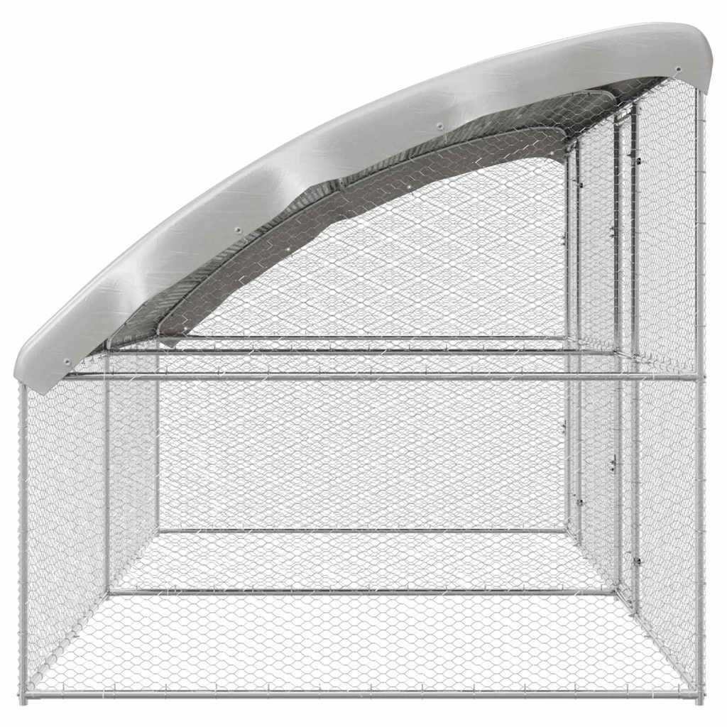 Kippenhok 2 pcs Zilver 400 x 200 x 198,5 cm